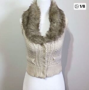 Willow blossom knit vest faux fur color / small